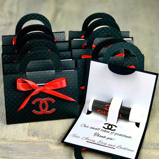 Classic Black & Red  CC  Lip-Balm Party Favors Sold in sets of 10